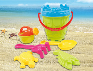 热销 夏季沙滩玩具沙滩工程车过家家玩具 网袋桶装玩沙工具789-17