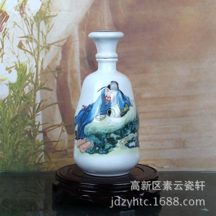景德镇陶瓷酒瓶 1斤李白醉酒 酒瓶套装 厂家直销批发定做花瓶酒瓶