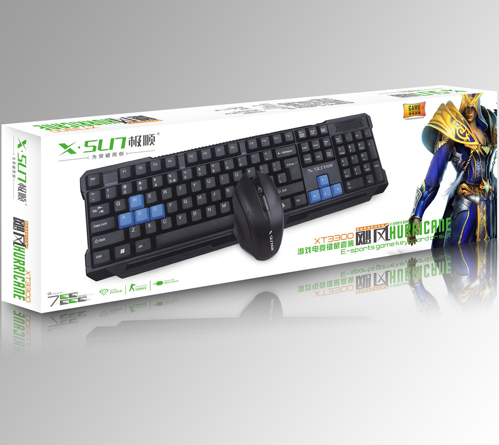 极顺XT3300 防水静音游戏网吧键盘鼠标电竞键
