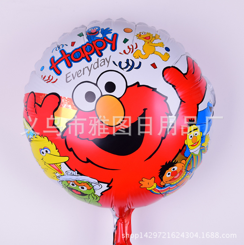 批发18寸圆形卡通艾莫氢气球 生日派对儿童玩具艾莫气球
