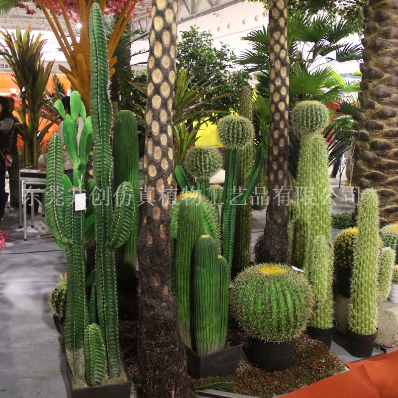 多肉植物盆栽 仿真仙人掌/龙凤柱 人造pu绿植盆景装饰用品 批发