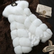 Hained fur nhà sản xuất bán buôn mùa thu và mùa đông mới cáo lông phụ nữ lông dài giản dị áo lông thú giả Lông thú