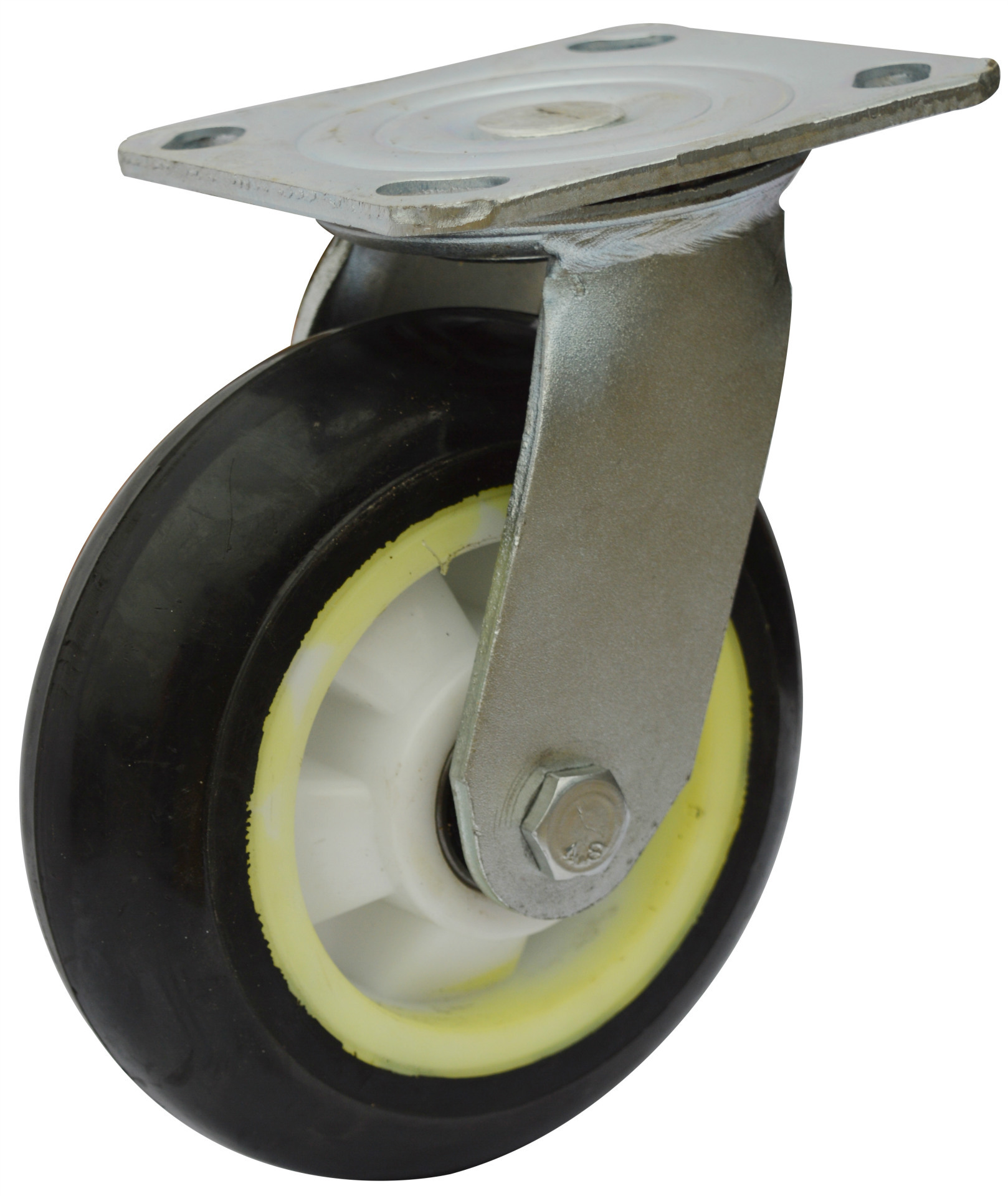 厂家直销6寸橡胶脚轮 小车轮子 万向小橡胶轮 4568塑芯橡胶脚轮
