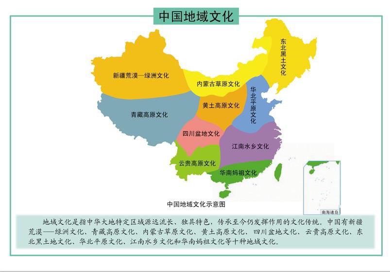 地理教学挂图 防水相纸图 地域文化宣传 中国地域文化