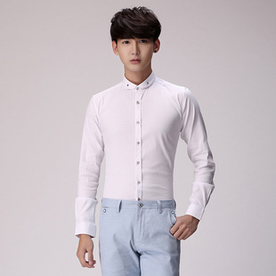 韩版男士衬衫 秋冬款长袖衬衣 男士长袖衬衫免烫S-G2000