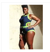 2015新款女士泳装圆领无袖加大码胖女人沙滩比基尼连体泳衣