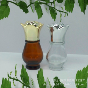 10ml茶色葫芦瓶 白色透明精油瓶 玻璃葫芦瓶 莲花玻璃瓶