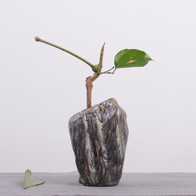 供应奇石怪状陶瓷小花插 花道创意窑变家居摆件 水培小花瓶批发