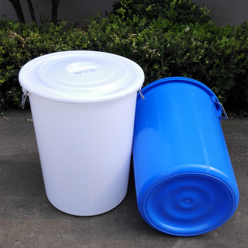 塑料圆桶_特大铁柄厨储水容器泔水桶家用塑料