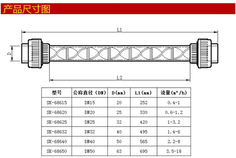 静态混合器 品牌 利歌 产品类型 全新 型号 sk型 操作类型 自动 规格