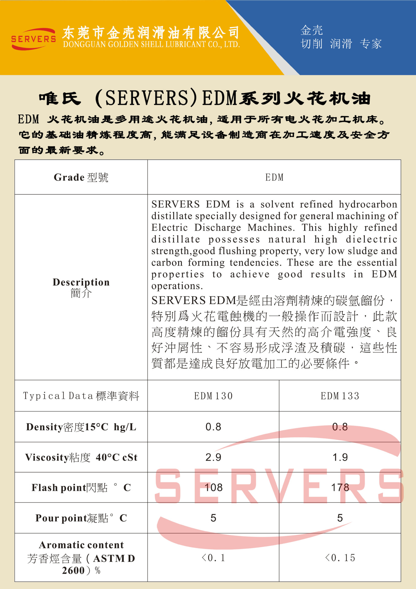 唯氏（SERVERS)EDM系列火花机油