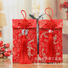 Đồ cưới bằng vải đỏ túi cao cấp là một chiếc túi lụa satin màu đỏ làm bằng tay vải thổ cẩm cưới triệu nhân dân tệ Couplet phong bì đỏ