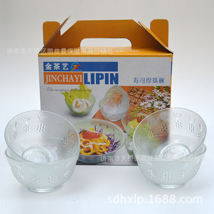 厂家直销会销 无铅珍珠玻璃碗 玻璃餐具 水果沙拉水晶碗套装 礼品