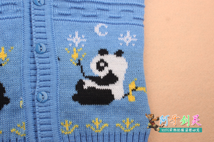 线195 自产自销 小童毛线背心 幼童毛衣马甲熊猫图案 约1岁-3岁图片_9