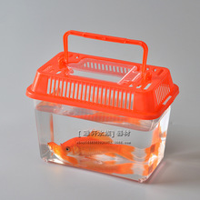 Bán buôn rùa cưng hộp vận chuyển hộp nhỏ hộp nhựa trong suốt chuột đồng di động cá vàng bát Box sinh thái Bể cá cảnh