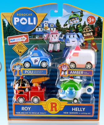 变形机器人_poli机器人警车珀利回力玩具车动
