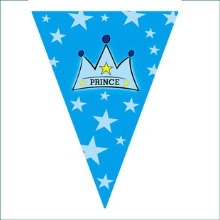 【国王款】三角旗生日派对  厂家直销生日三角旗  卡通三角旗