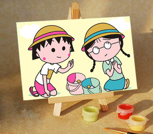 批发水彩画数字油画手绘卡通画填色画儿童水粉涂鸦画板diy可选图