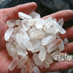 纯天然白 水晶 柱 原 石 原矿 水晶 小钻 水晶 簇摆件 ...
