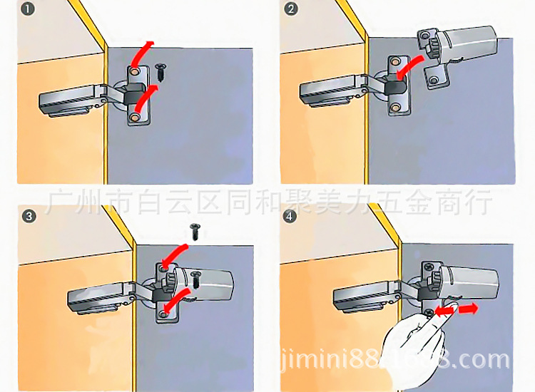 款锌合金阻尼器外置铰链缓冲器可调节柜门静音阻尼缓冲器阻尼器