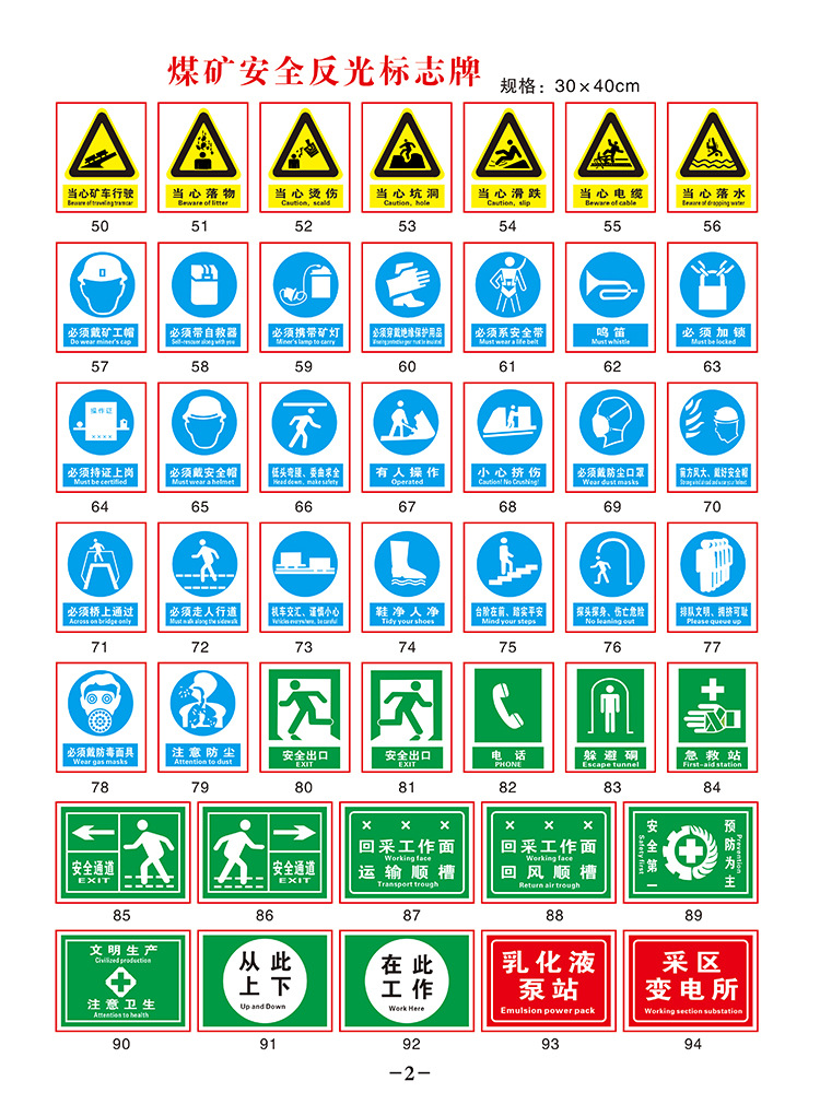 支持加工生产定制 平安标示,标牌 煤矿安全反光标志牌