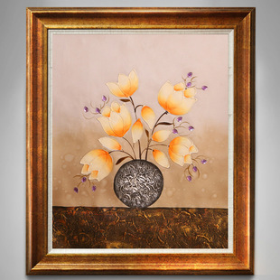 高雅客厅玄关 静物绘画 工艺画手工绘画手绘油画 装饰画油画