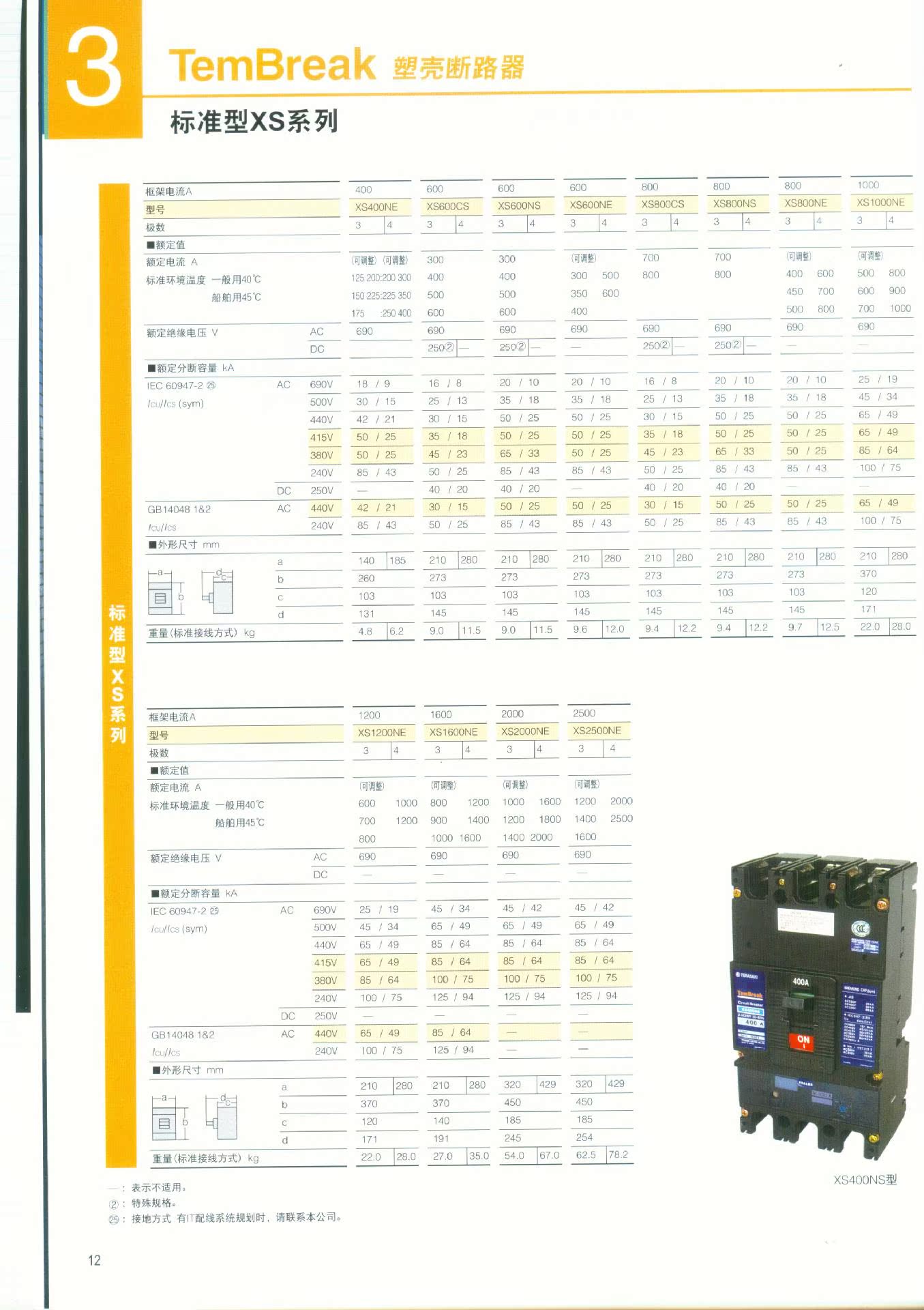 寺崎 塑壳断路器xs800-cs-3p 日本全进口正品 空气开关 漏电保护