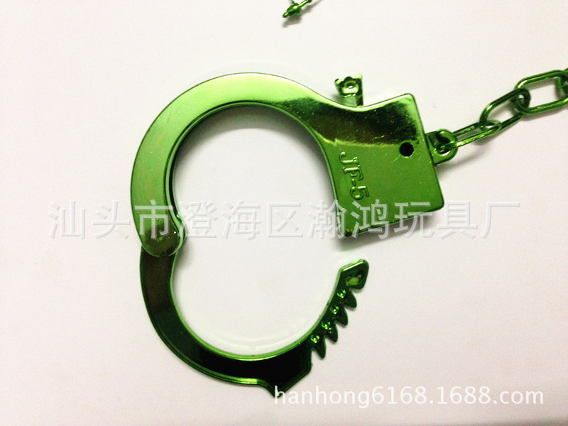 [厂家直销]电镀手铐10种颜色玩具塑料情人节万圣节晚会玩具