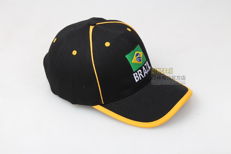 球迷棒球帽_厂家批发 巴西国家队世界杯太阳帽