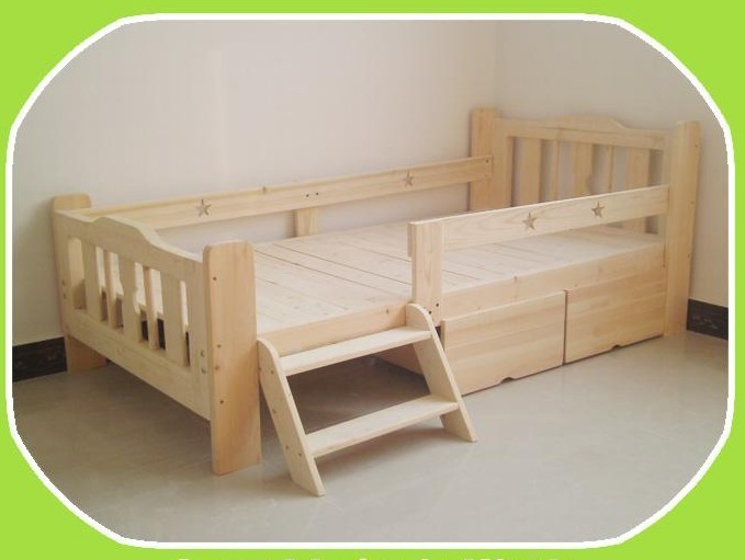 百木堂厂家直销儿童床实木床带护栏婴儿床幼儿单人床松木床