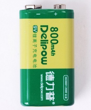 德力普 9v充电电池 锂电池 9v锂电池 大容量6f22 800毫安