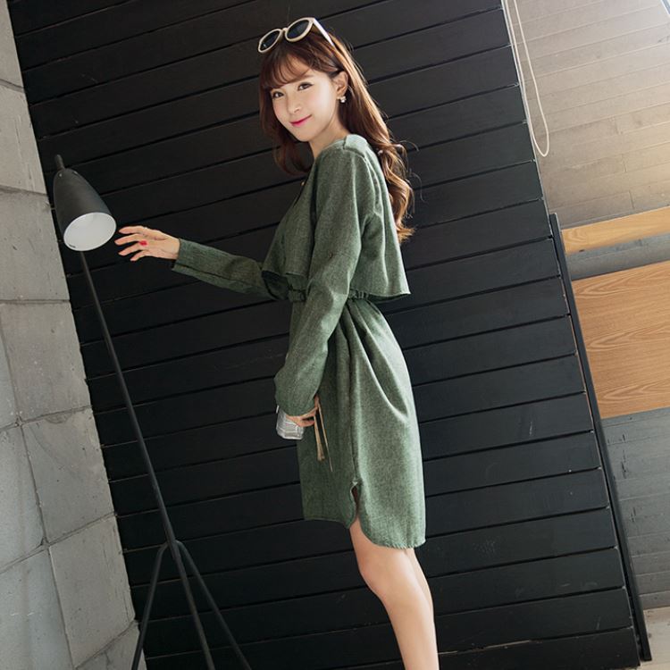 实拍新款2015韩版秋装中长款修身显瘦时尚长