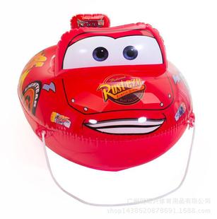 迪士尼正品汽车总动员儿童车型炫酷座圈红色卡通游泳泳圈大座圈