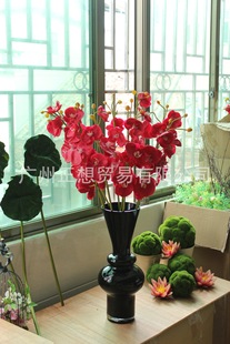 厂家批发生产蝴蝶兰5色仿真植物 假花 绢花  节庆婚庆花 高端出口