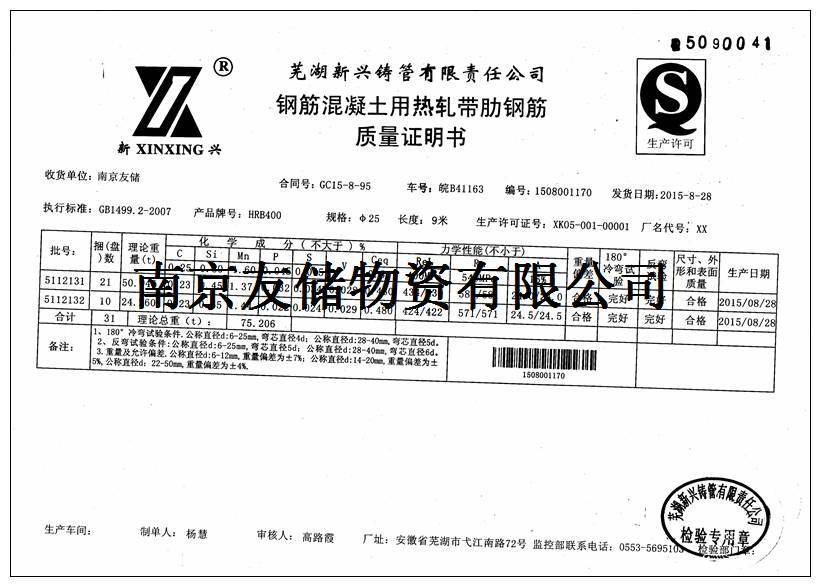 三级螺纹钢hrb400新兴铸管