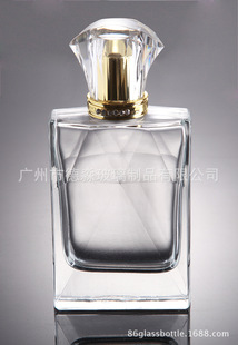 重庆晶质白料玻璃香水瓶 水晶抛光玻璃香水瓶 刻面瓶抛光香水瓶