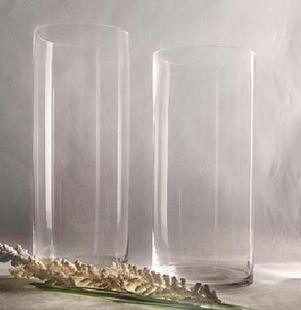 口直径30cm直筒玻璃花瓶 圆柱形透明玻璃花器