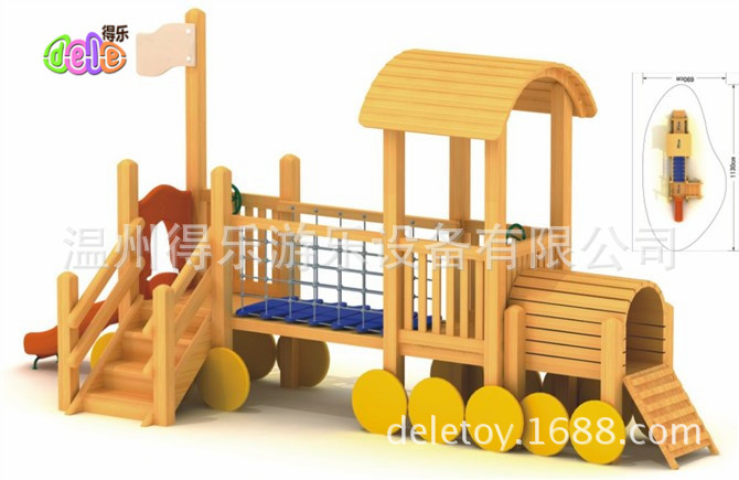【幼儿园木质户外玩具高档大型进口木制滑梯\/