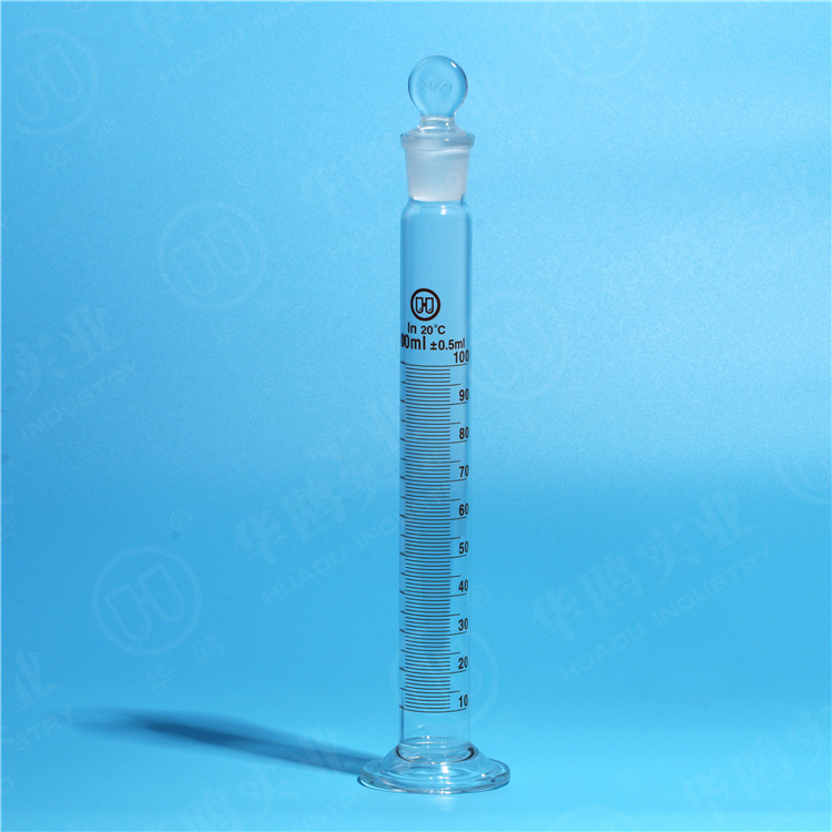 华鸥 优质具塞量筒10ml,25ml 刻度量筒 高透明 boro(高硼硅) 3.