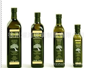 厂家现货250ml/500ml方形墨绿色橄榄油瓶/磨砂玻璃瓶，高档油瓶