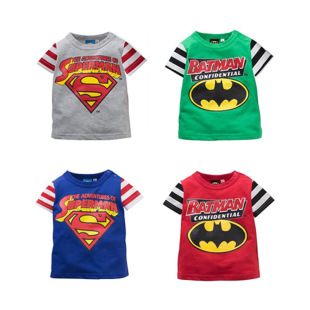 童装直批 超人蝙蝠侠卡通短袖上衣 夏装男童T恤