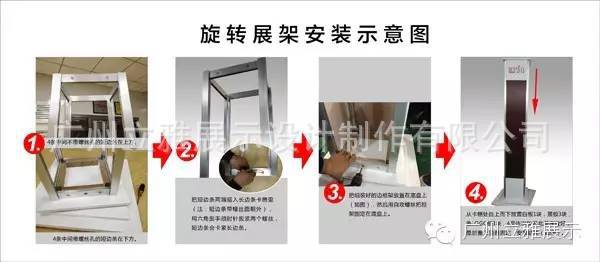 自搭建展台旋转展架安装示意图