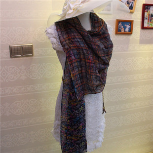 NS124 美国品牌 CAPELLI 双层双面巴厘纱印花女士围巾