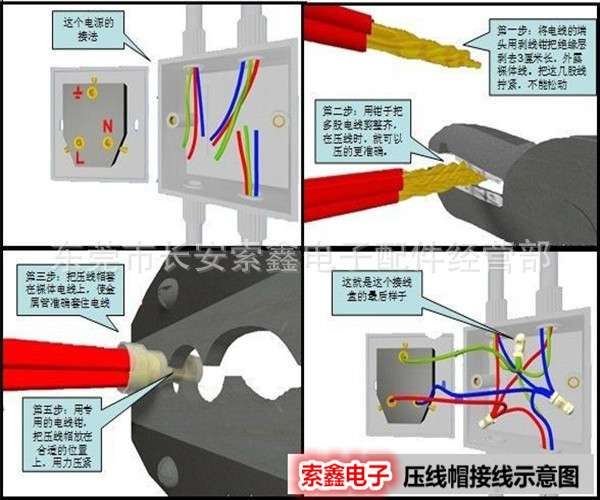 尼龙奶嘴压线帽快速接线端子电线接线端子闭端子ce1x1000只包