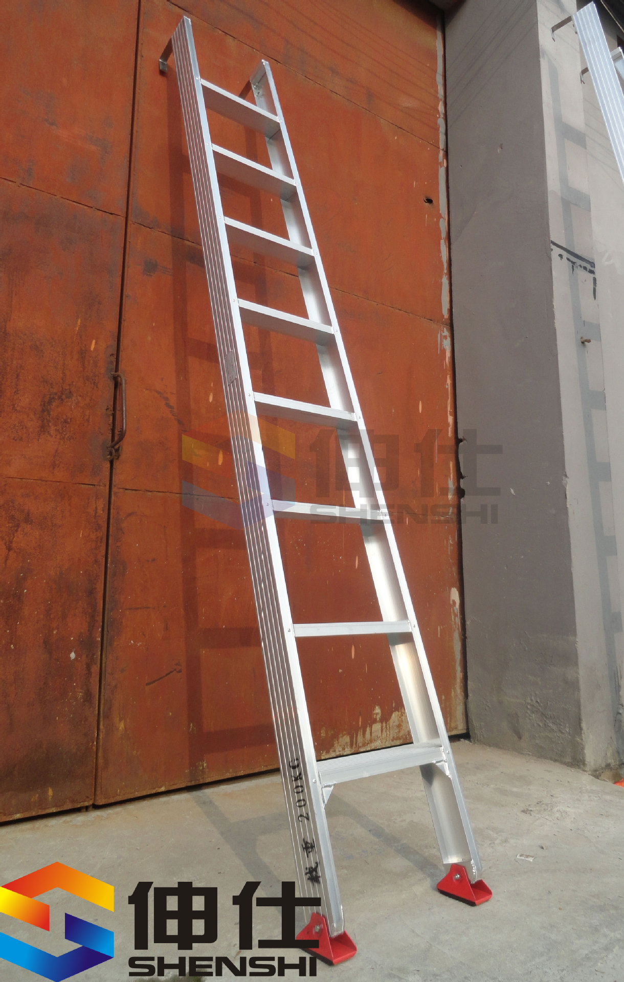 厂家定制铝合金梯子‖加宽单梯‖/踏步100mm宽,优质工业安全梯.