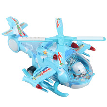 Máy bay trực thăng điện nhỏ 268 âm nhạc máy bay flash bánh xe phổ quát máy bay điện đồ chơi trẻ em bán buôn Mô hình hàng không