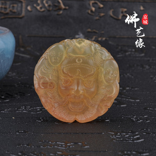 天然羊角雕刻金钱豹牌子 金刚 星月菩提子 佛珠 挂件 吊坠diy配饰