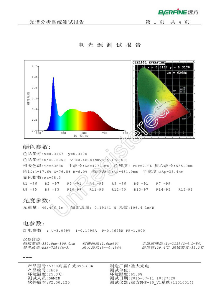 大功率LED灯珠-高显色指数led 5730贴片CRI9