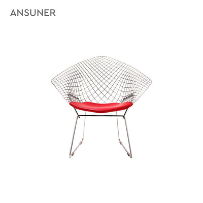 ansuner经典设计师家具bertoia diamond chair伯托埃钻石创意餐椅