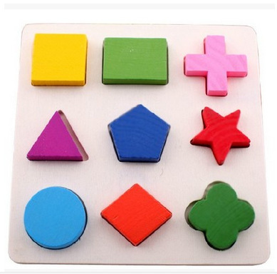 蒙氏早教几何形状板 拼图拼板形状配对积木 儿童益智玩具1-2-3岁
